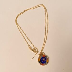 Murrina glass pendant with initial Necklace from Italy